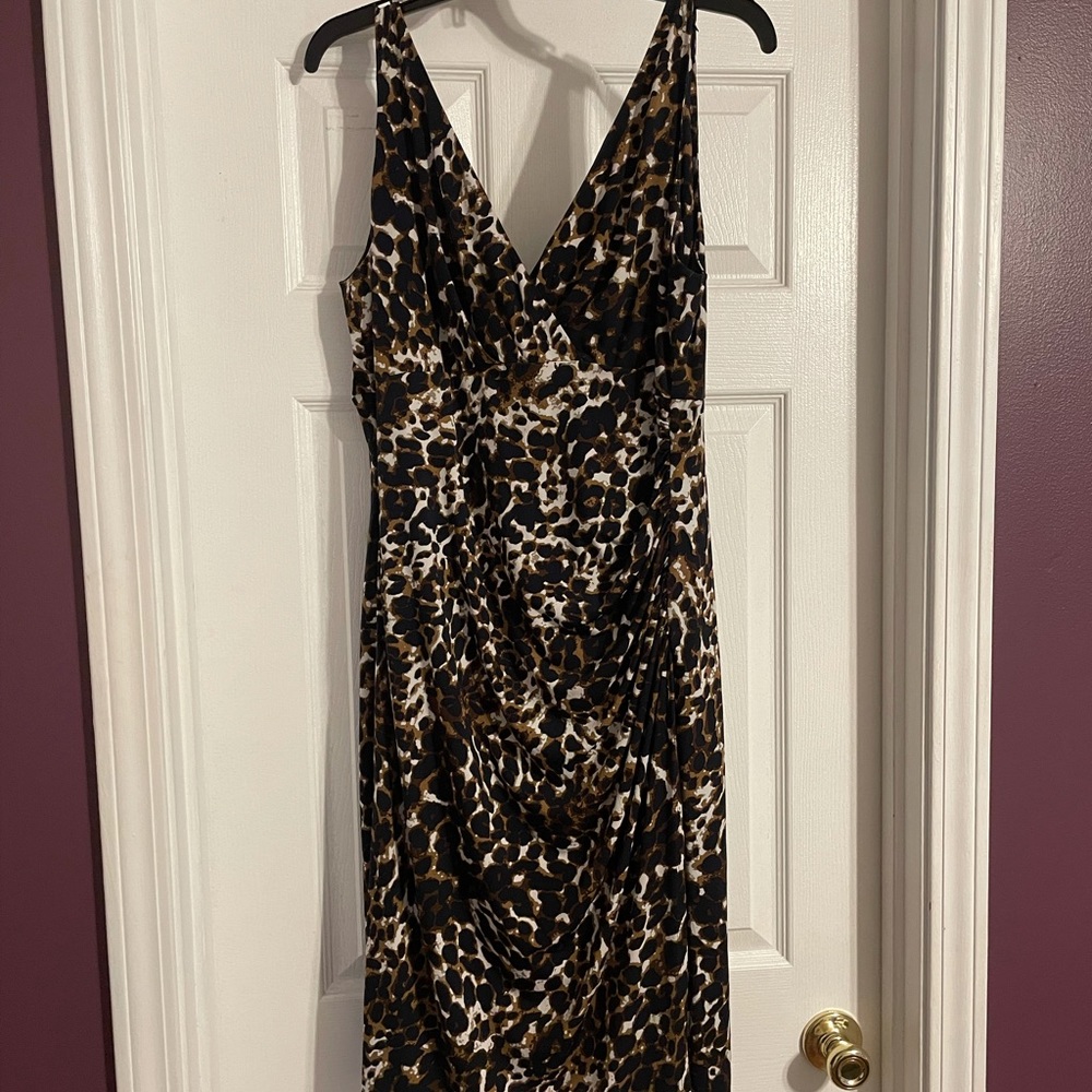 Navy & Cream Faux-Wrap Dress by Lauren Ralph Lauren Dress